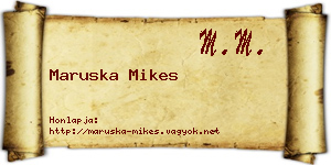 Maruska Mikes névjegykártya